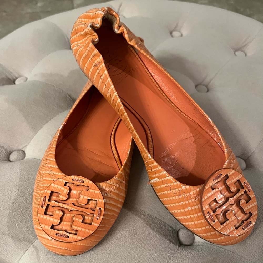 Unique Tory Burch orange flats